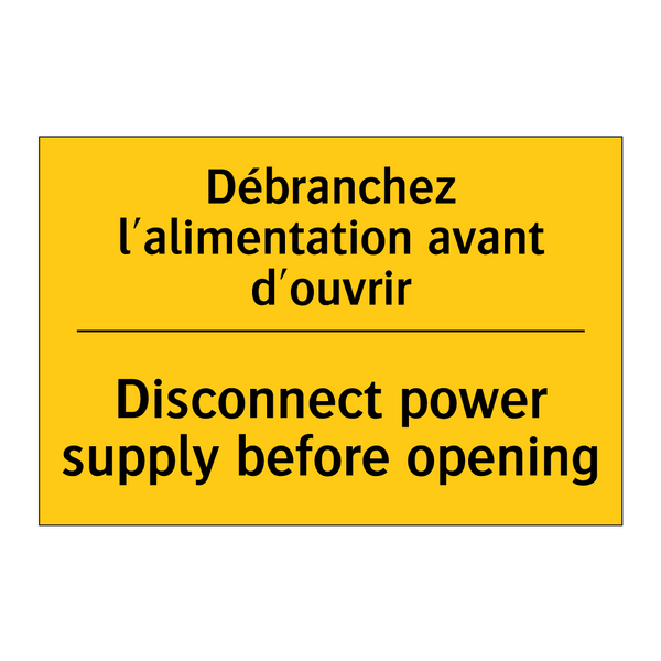 Débranchez l'alimentation avant  /.../ - Disconnect power supply before  /.../