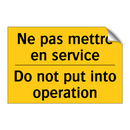 Ne pas mettre en service - Do not put into operation
