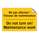 Ne pas allumer ! Travaux de maintenance /.../ - Do not turn on! Maintenance work /.../