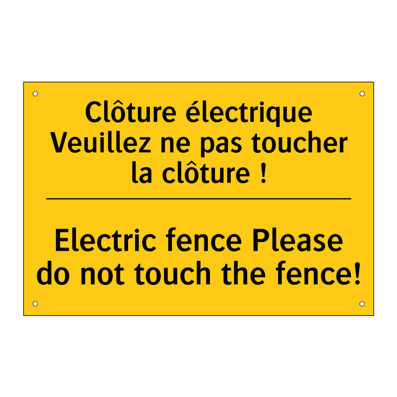 Clôture électrique Veuillez ne  /.../ - Electric fence Please do not touch  /.../