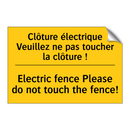 Clôture électrique Veuillez ne  /.../ - Electric fence Please do not touch  /.../