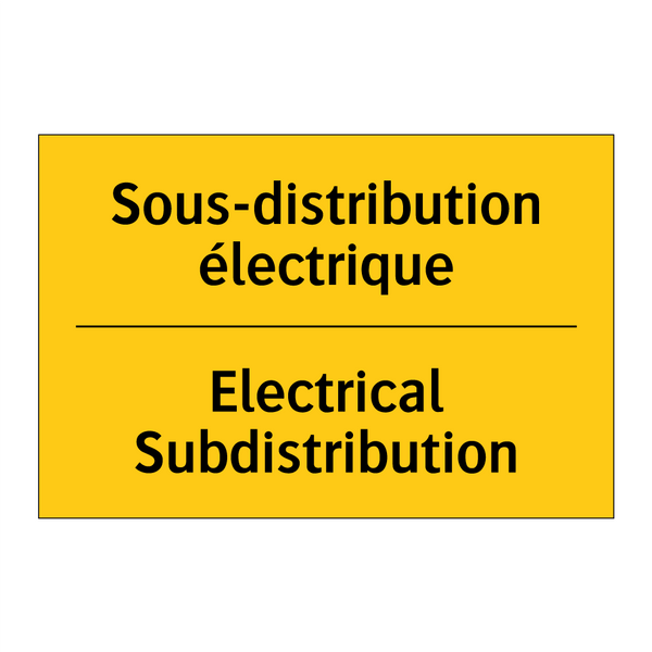 Sous-distribution électrique - Electrical Subdistribution