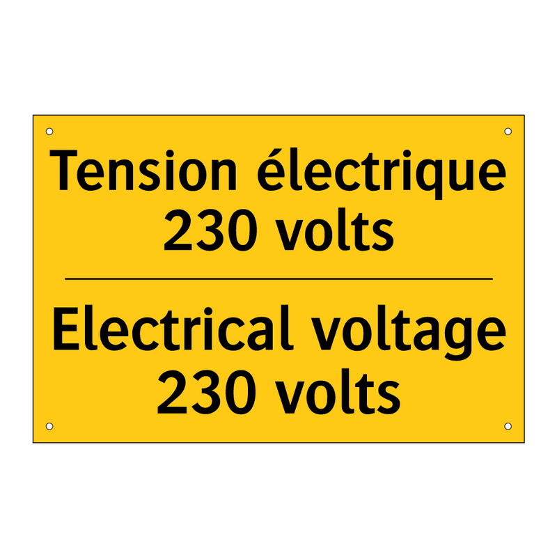 Tension électrique 230 volts - Electrical voltage 230 volts