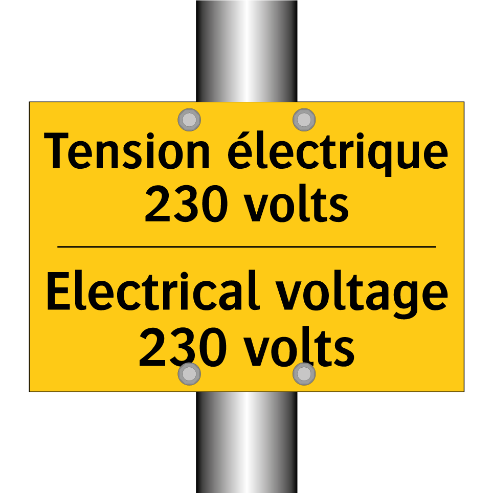 Tension électrique 230 volts - Electrical voltage 230 volts