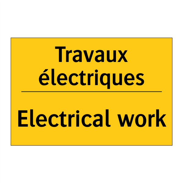 Travaux électriques - Electrical work