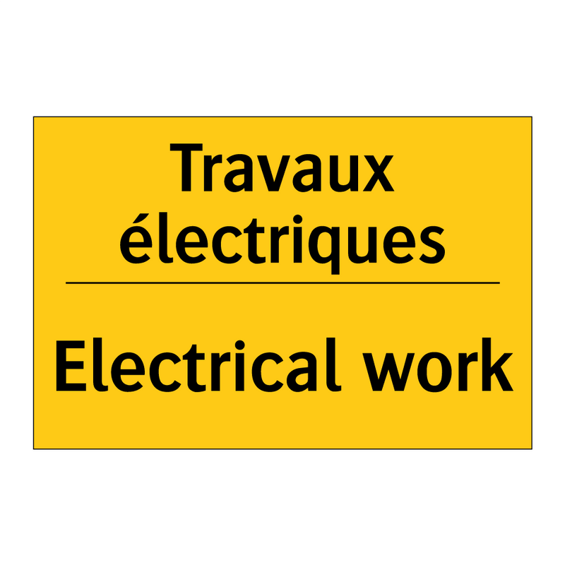 Travaux électriques - Electrical work