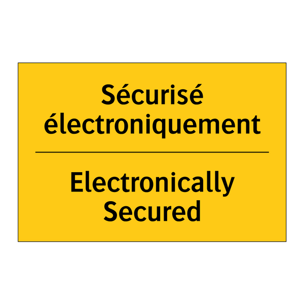 Sécurisé électroniquement - Electronically Secured