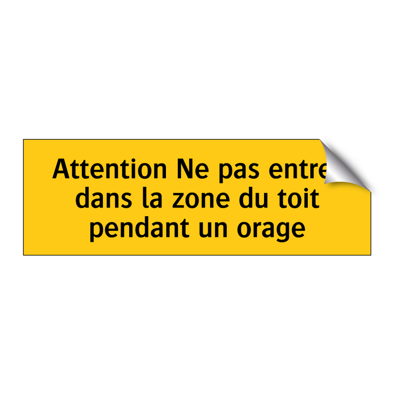 Attention Ne pas entrer dans la zone du toit pendant un orage