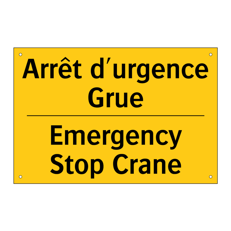 Arrêt d'urgence Grue - Emergency Stop Crane