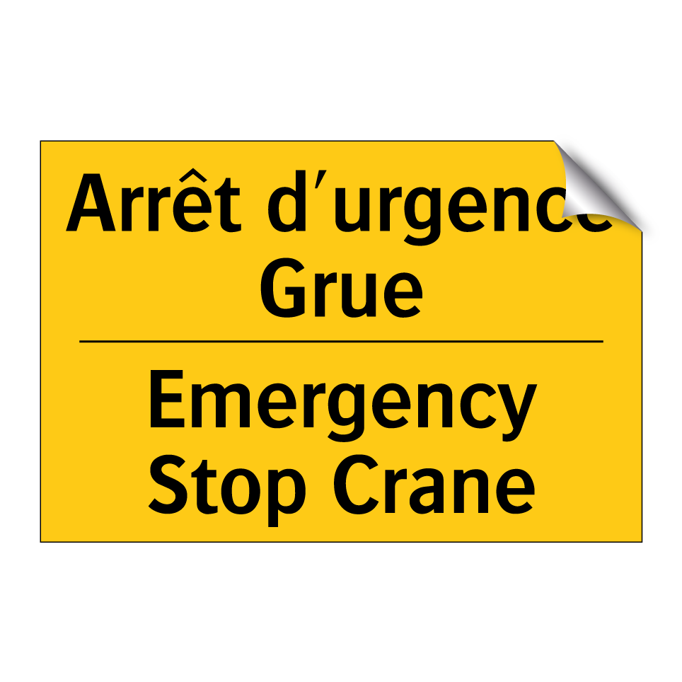 Arrêt d'urgence Grue - Emergency Stop Crane