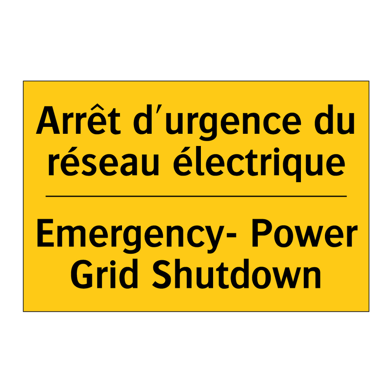Arrêt d'urgence du réseau électrique /.../ - Emergency- Power Grid Shutdown