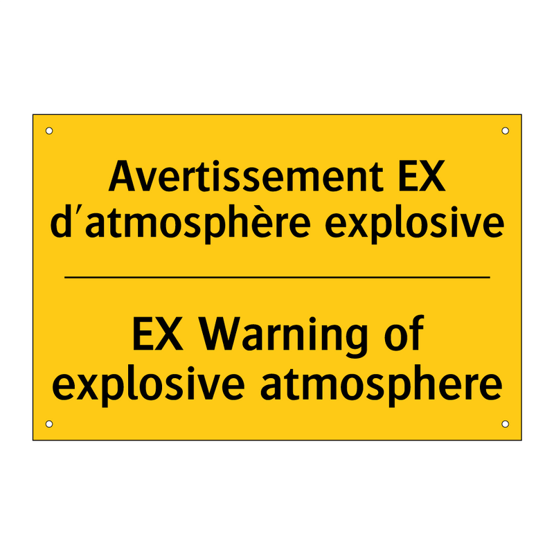 Avertissement EX d'atmosphère  /.../ - EX Warning of explosive atmosphere /.../