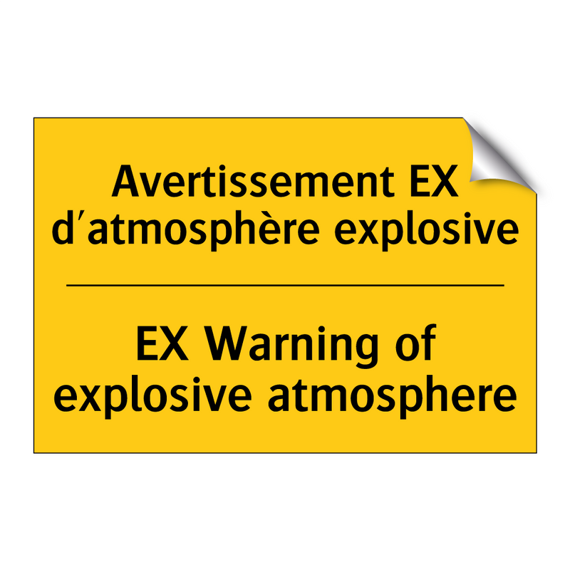Avertissement EX d'atmosphère  /.../ - EX Warning of explosive atmosphere /.../