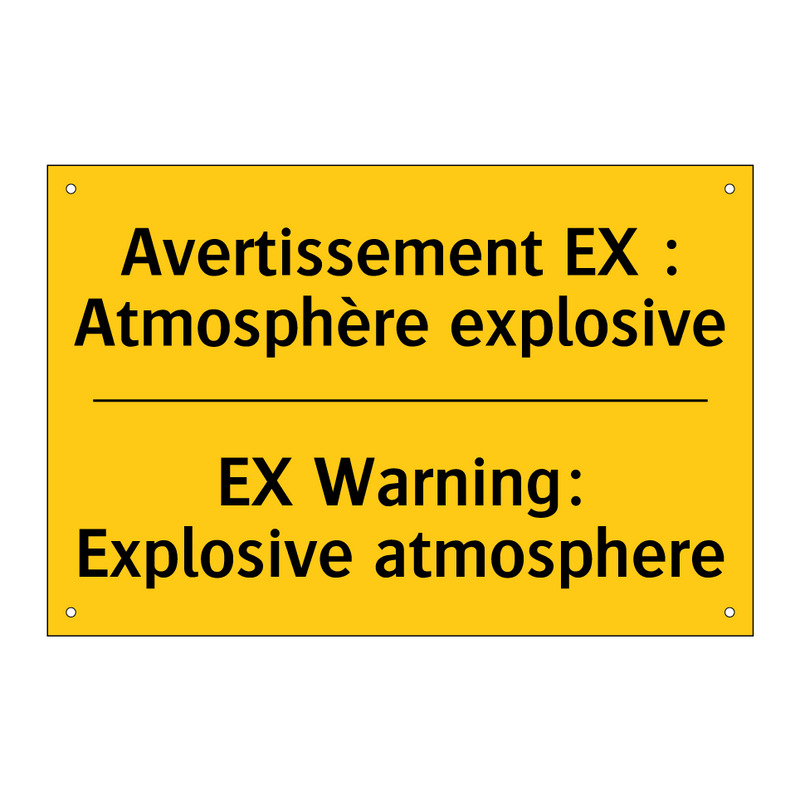 Avertissement EX : Atmosphère  /.../ - EX Warning: Explosive atmosphere /.../
