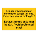 Les gaz d'échappement mettent  /.../ - Exhaust fumes endanger health.  /.../