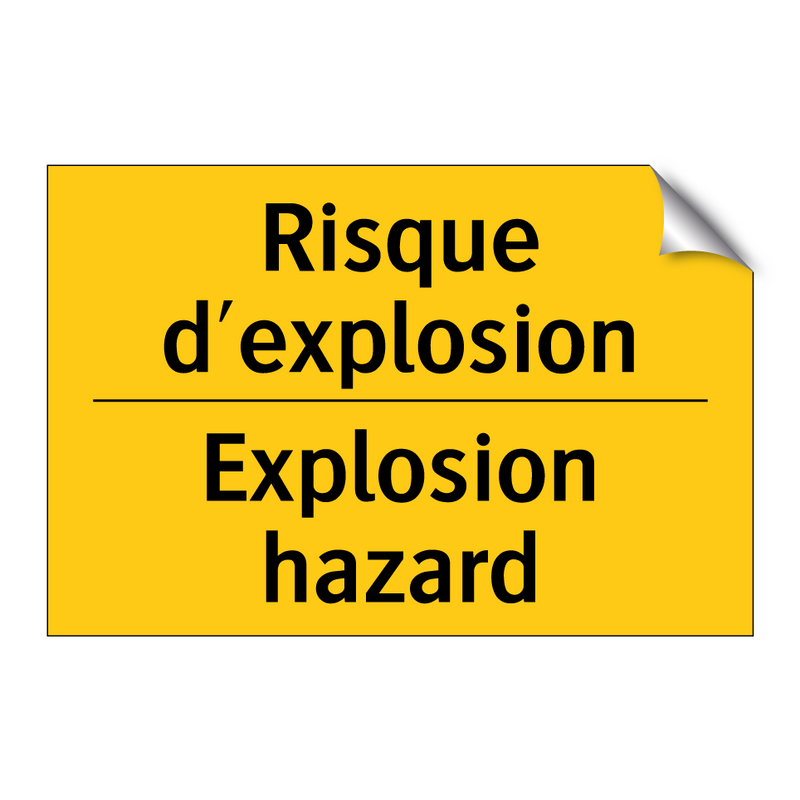 Risque d'explosion - Explosion hazard