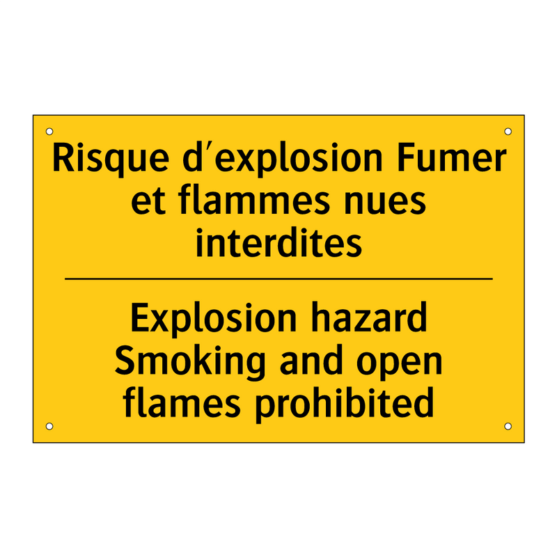 Risque d'explosion Fumer et flammes  /.../ - Explosion hazard Smoking and open  /.../