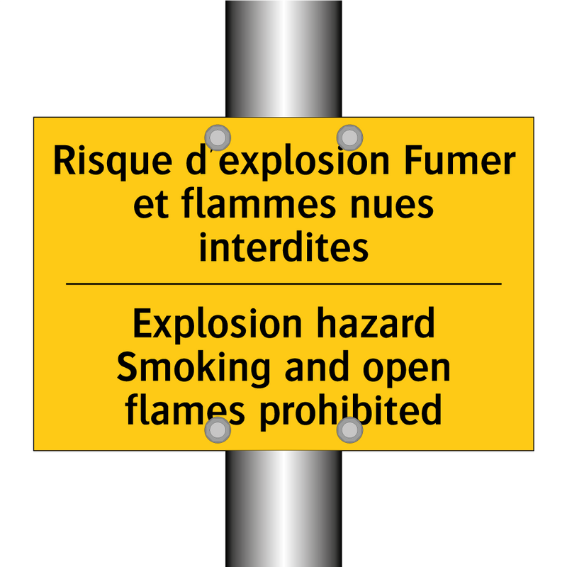 Risque d'explosion Fumer et flammes  /.../ - Explosion hazard Smoking and open  /.../