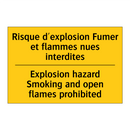 Risque d'explosion Fumer et flammes  /.../ - Explosion hazard Smoking and open  /.../