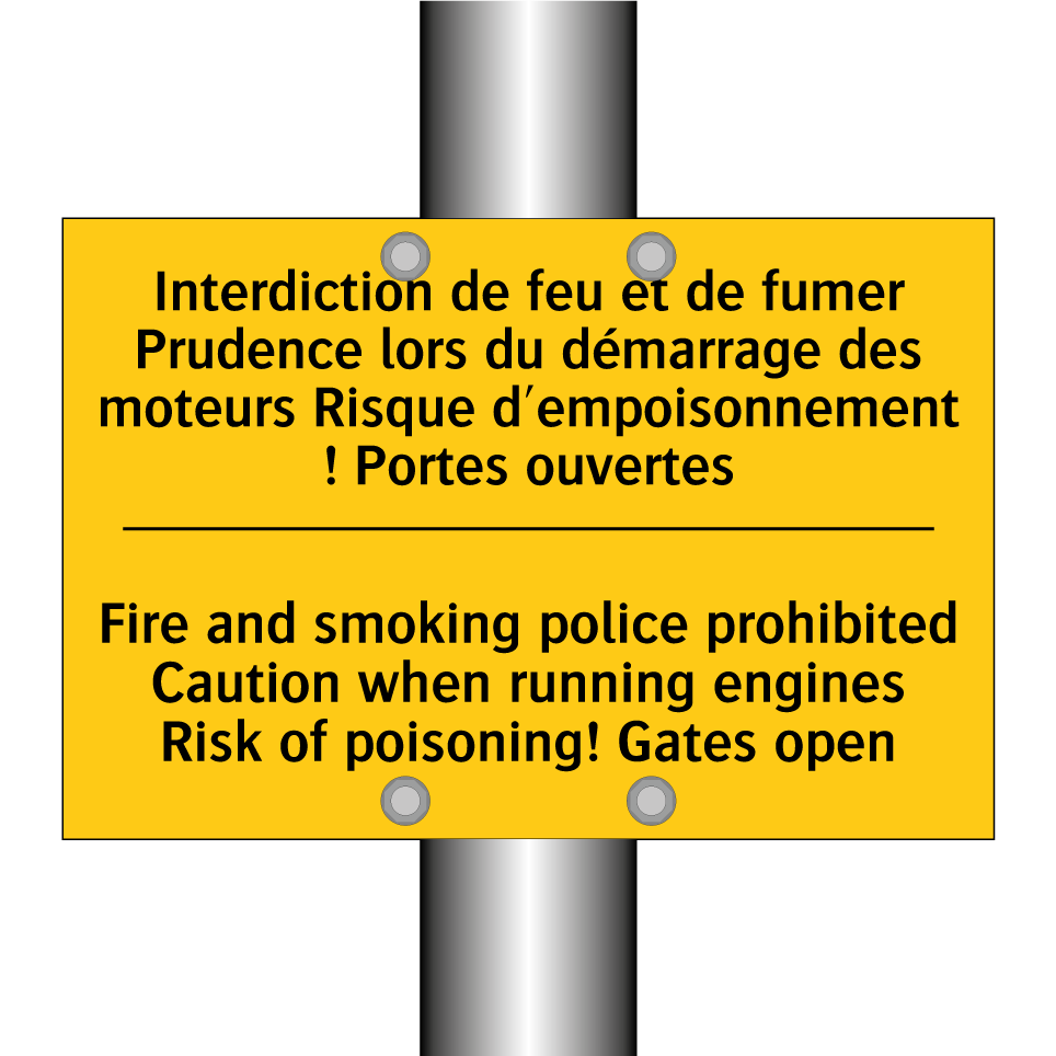 Interdiction de feu et de fumer  /.../ - Fire and smoking police prohibited  /.../
