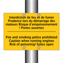Interdiction de feu et de fumer  /.../ - Fire and smoking police prohibited  /.../