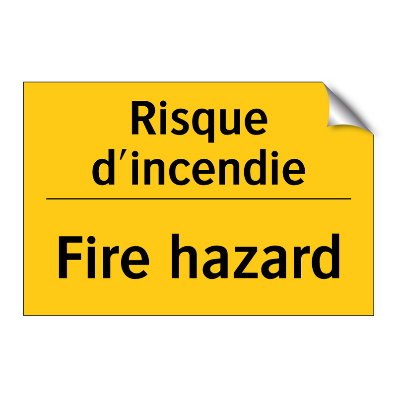 Risque d'incendie - Fire hazard