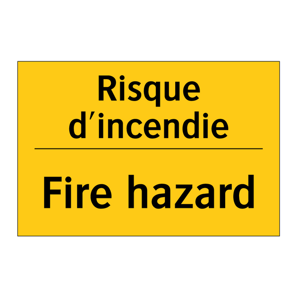 Risque d'incendie - Fire hazard