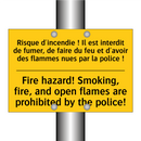 Risque d'incendie ! Il est interdit  /.../ - Fire hazard! Smoking, fire, and  /.../