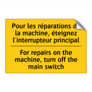 Pour les réparations de la machine,  /.../ - For repairs on the machine, turn  /.../