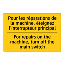 Pour les réparations de la machine,  /.../ - For repairs on the machine, turn  /.../