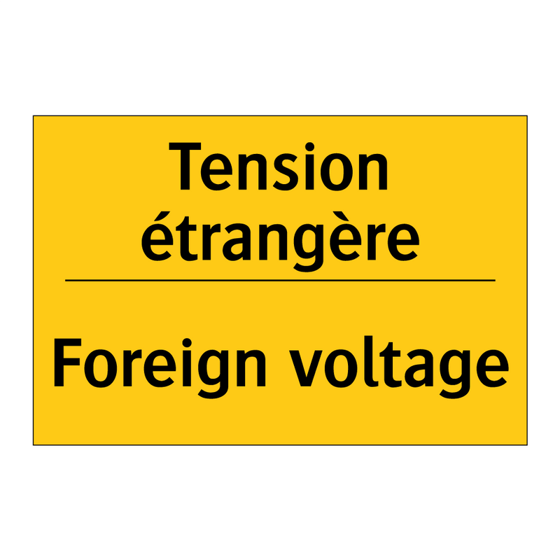 Tension étrangère - Foreign voltage