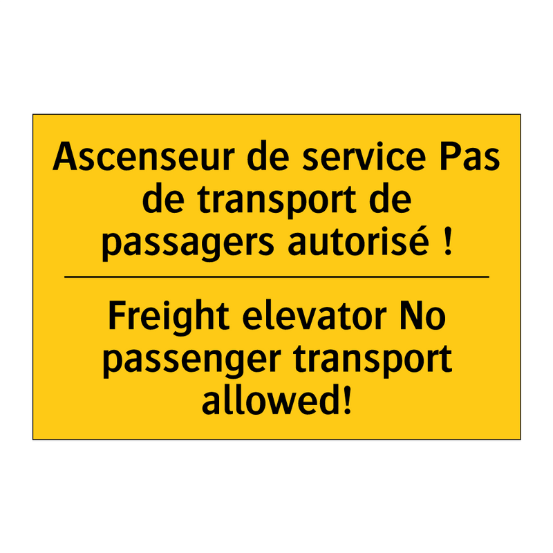 Ascenseur de service Pas de transport  /.../ - Freight elevator No passenger  /.../