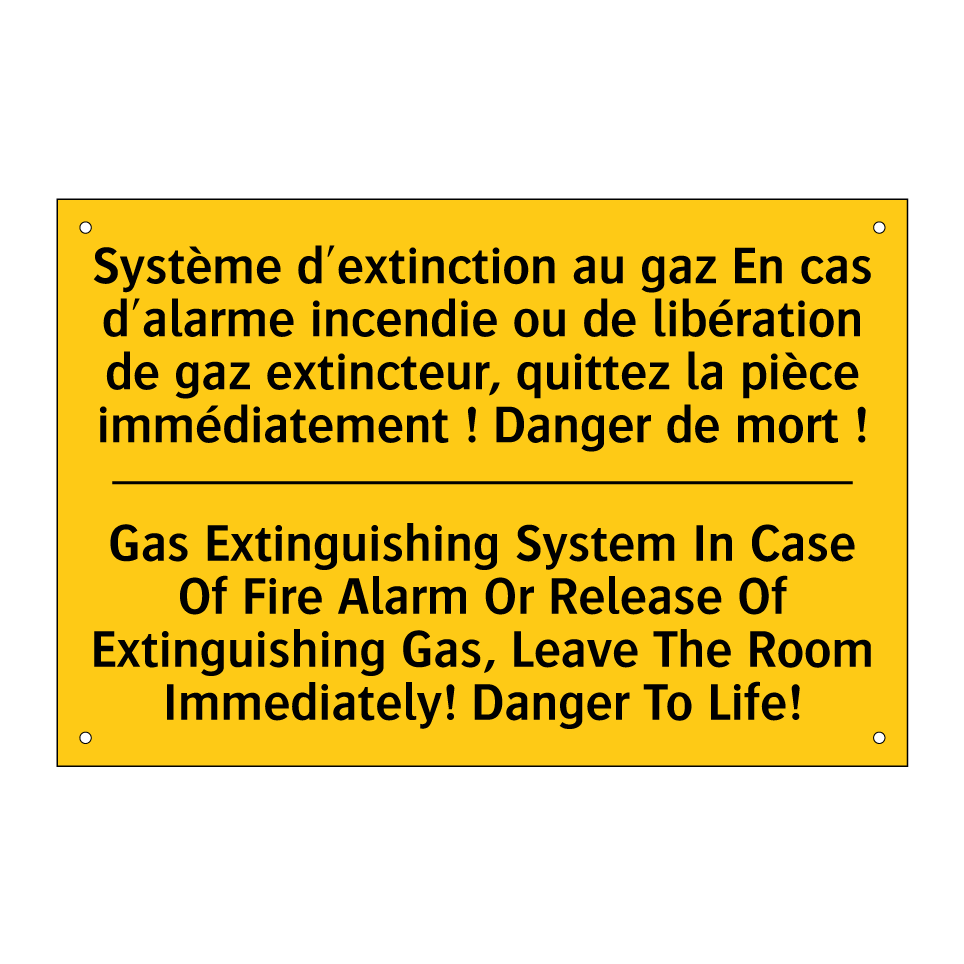 Système d'extinction au gaz En  /.../ - Gas Extinguishing System In Case  /.../