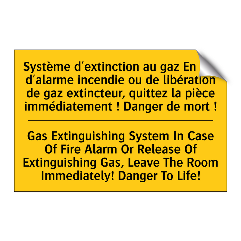 Système d'extinction au gaz En  /.../ - Gas Extinguishing System In Case  /.../