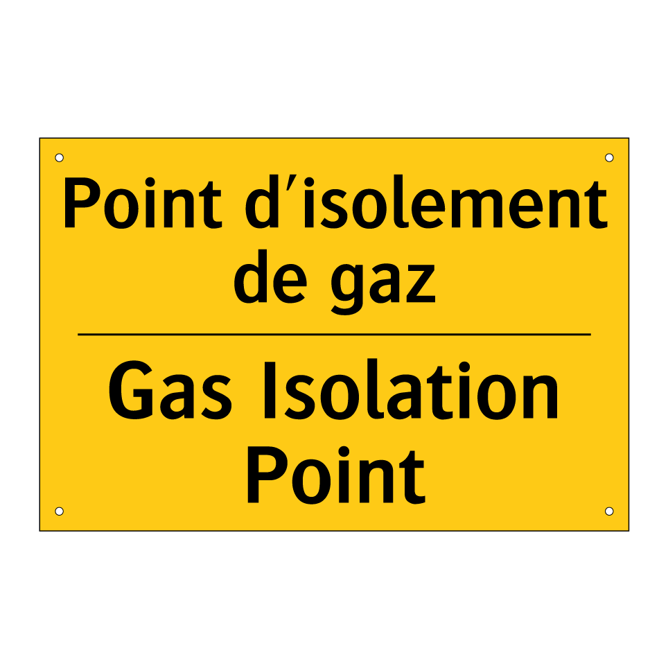 Point d'isolement de gaz - Gas Isolation Point