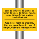 Salle de compteur de gaz Pas de  /.../ - Gas meter room No smoking, fire,  /.../
