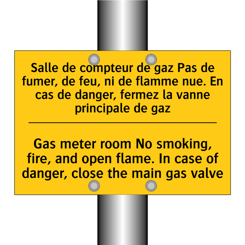 Salle de compteur de gaz Pas de  /.../ - Gas meter room No smoking, fire,  /.../