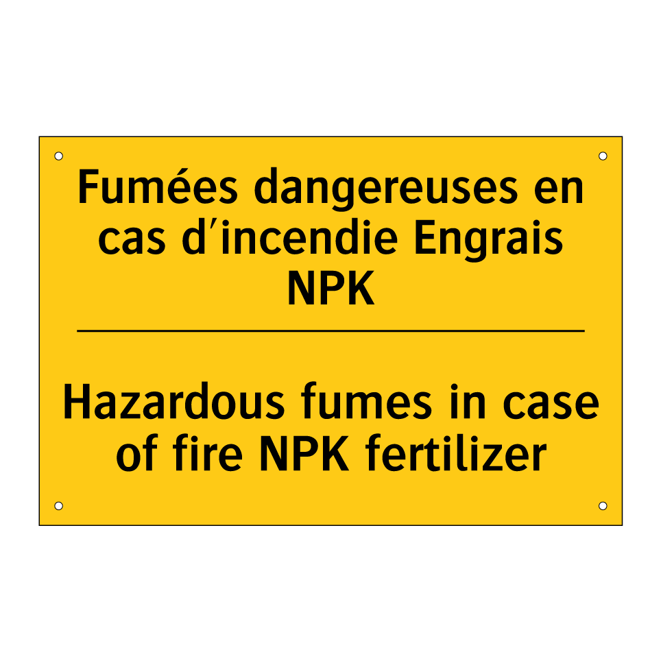 Fumées dangereuses en cas d'incendie  /.../ - Hazardous fumes in case of fire  /.../