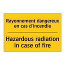 Rayonnement dangereux en cas d'incendie /.../ - Hazardous radiation in case of  /.../