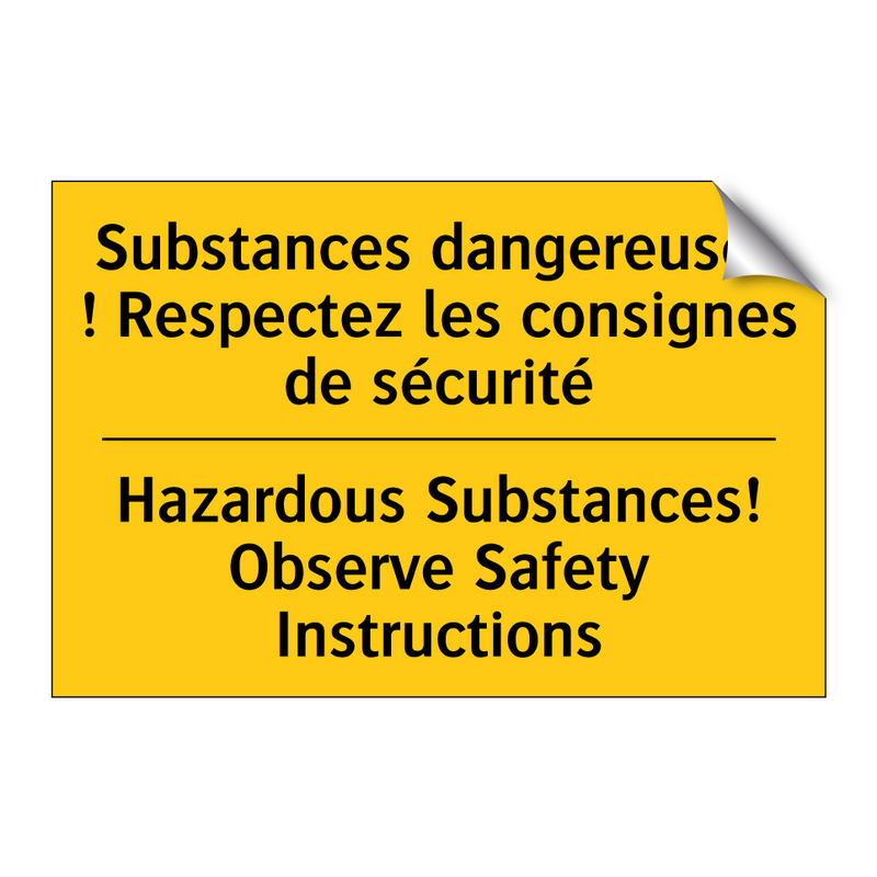 Substances dangereuses ! Respectez  /.../ - Hazardous Substances! Observe  /.../