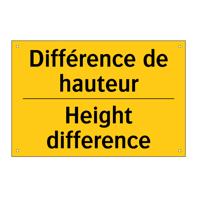 Différence de hauteur - Height difference
