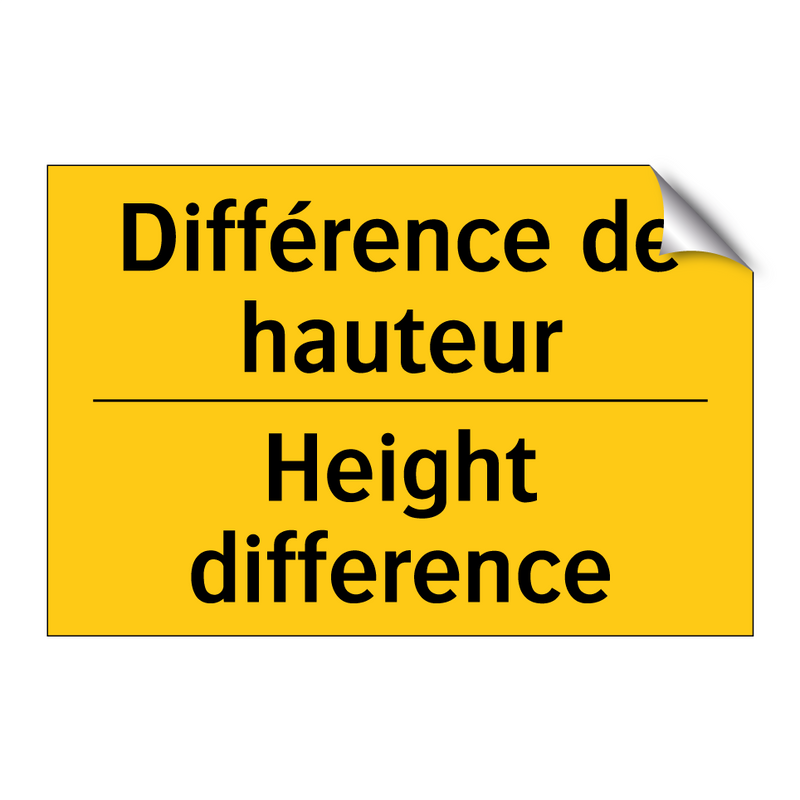 Différence de hauteur - Height difference