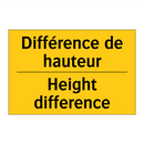 Différence de hauteur - Height difference