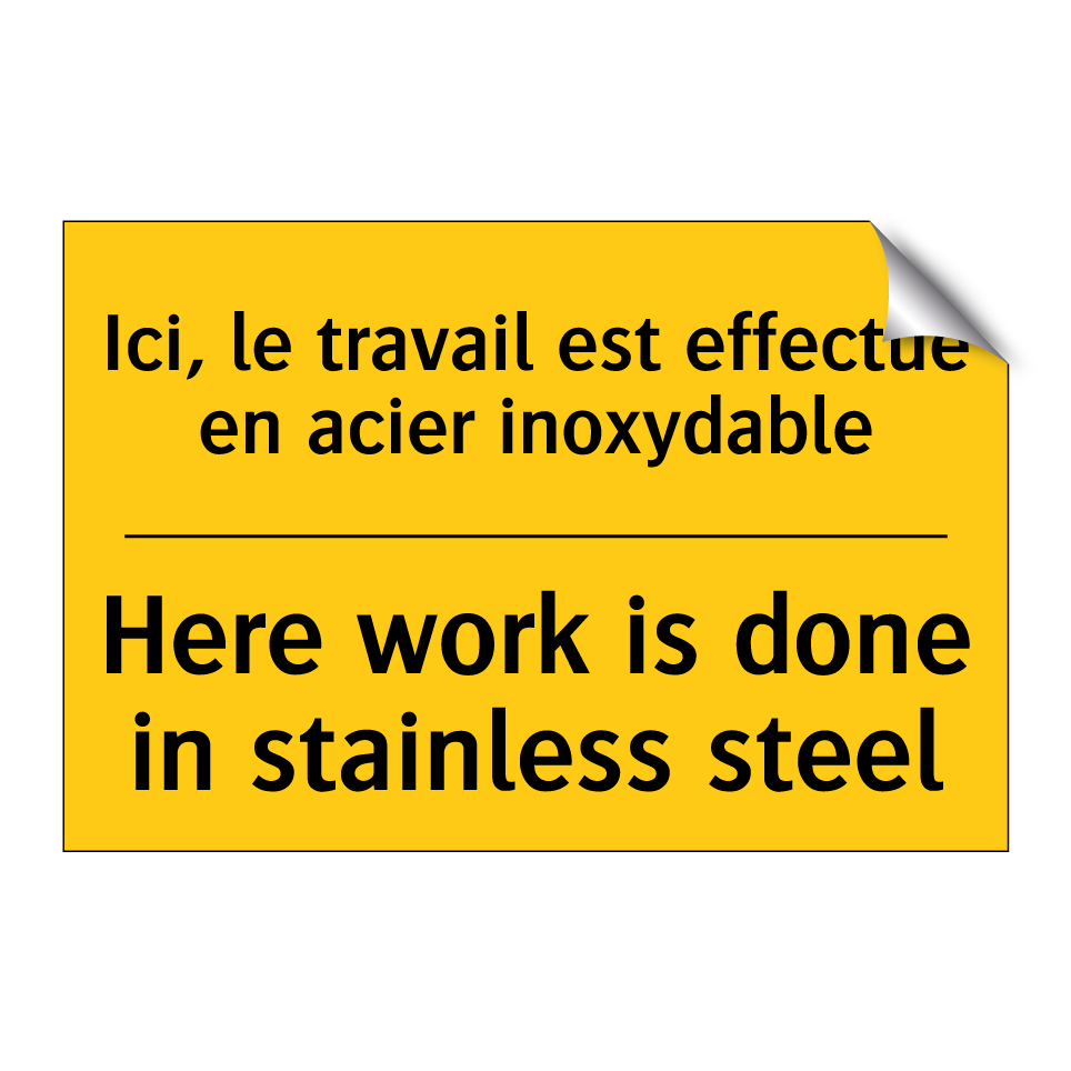 Ici, le travail est effectué en  /.../ - Here work is done in stainless  /.../