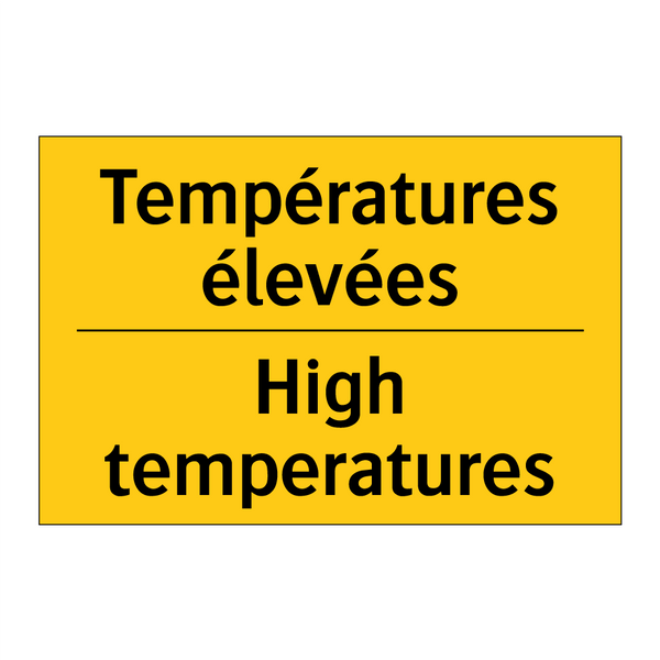Températures élevées - High temperatures