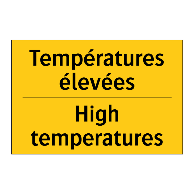 Températures élevées - High temperatures