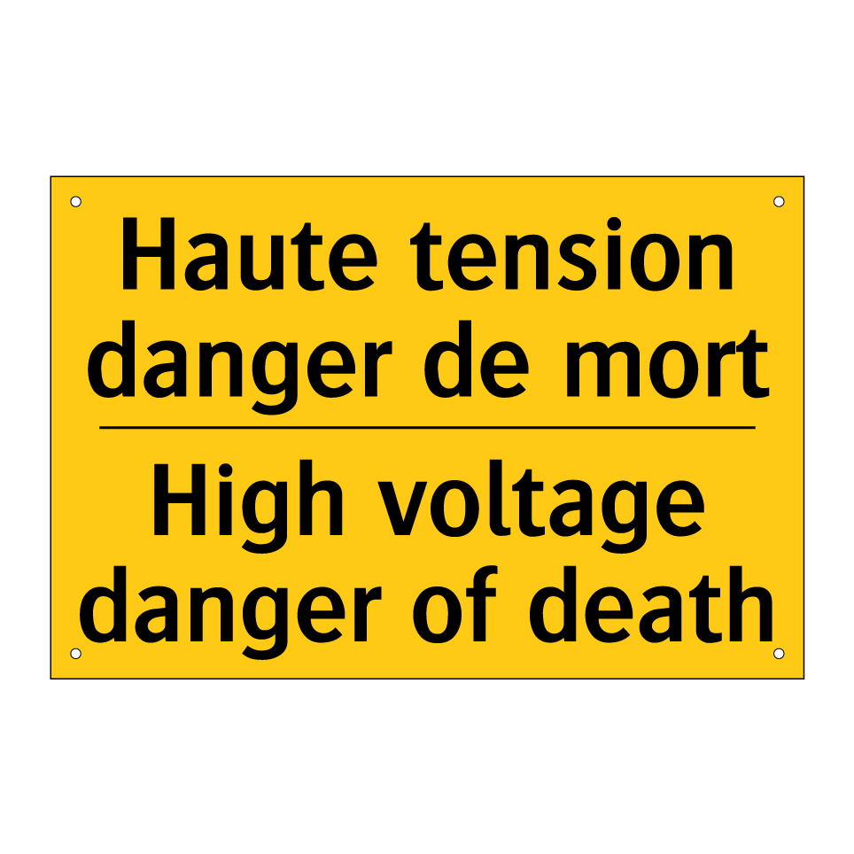 Haute tension danger de mort - High voltage danger of death