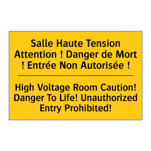 Salle Haute Tension Attention  /.../ - High Voltage Room Caution! Danger  /.../
