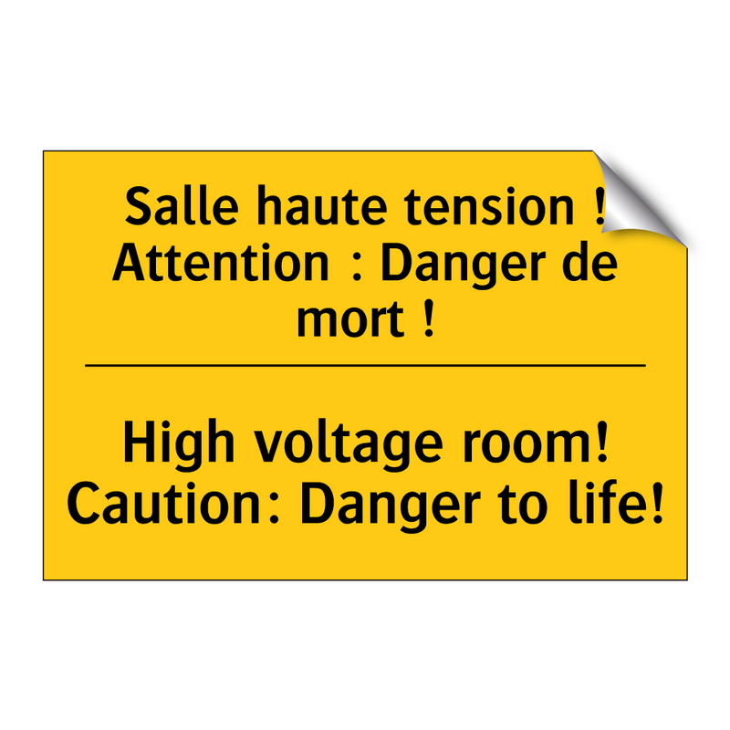 Salle haute tension ! Attention  /.../ - High voltage room! Caution: Danger  /.../