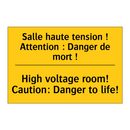 Salle haute tension ! Attention  /.../ - High voltage room! Caution: Danger  /.../